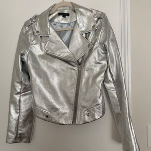 Like new - Silver Moto jacket